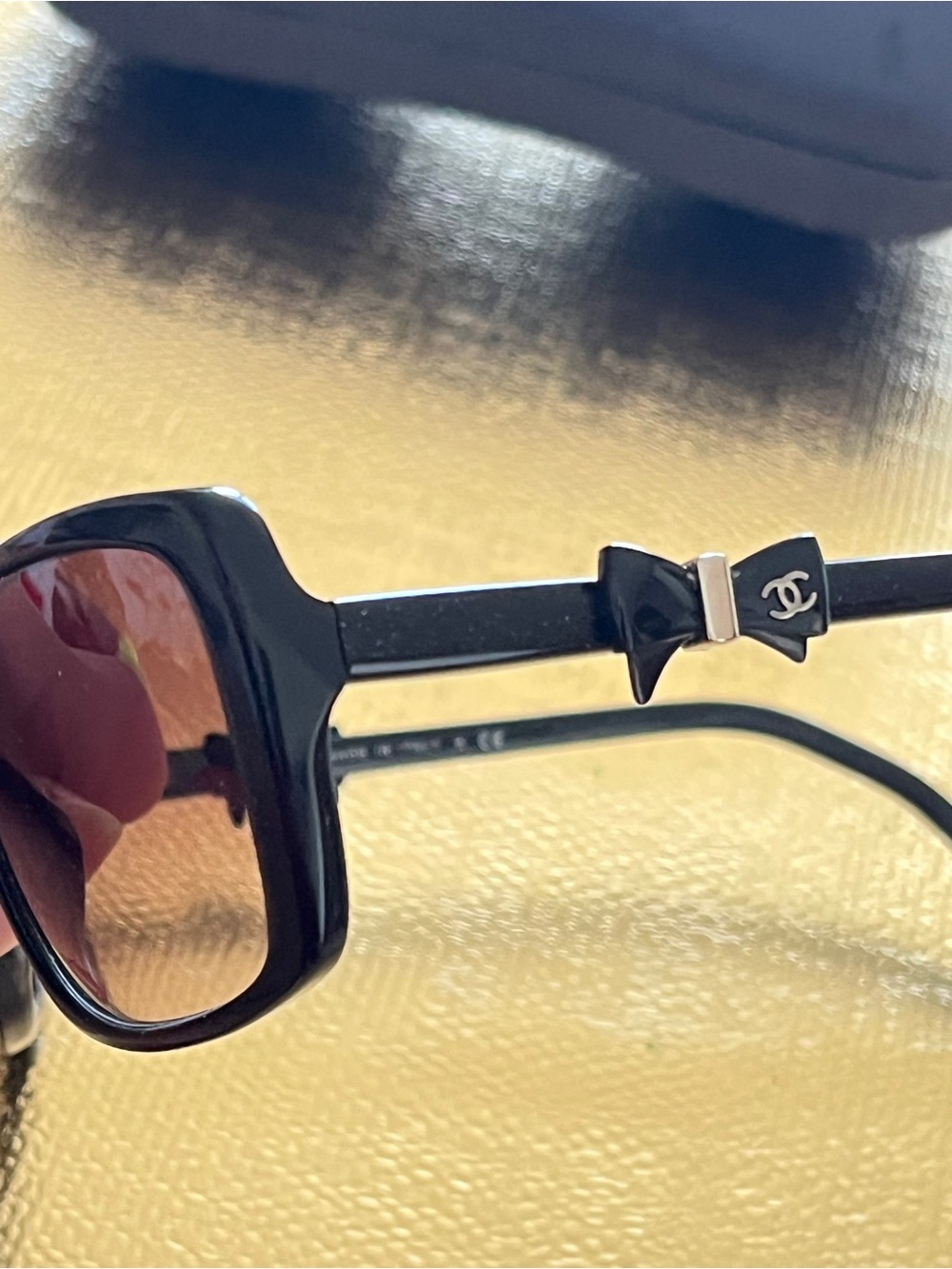 CHANEL Black Frame Sunglasses with Brown Gradient Lenses - Picture 7 of 11